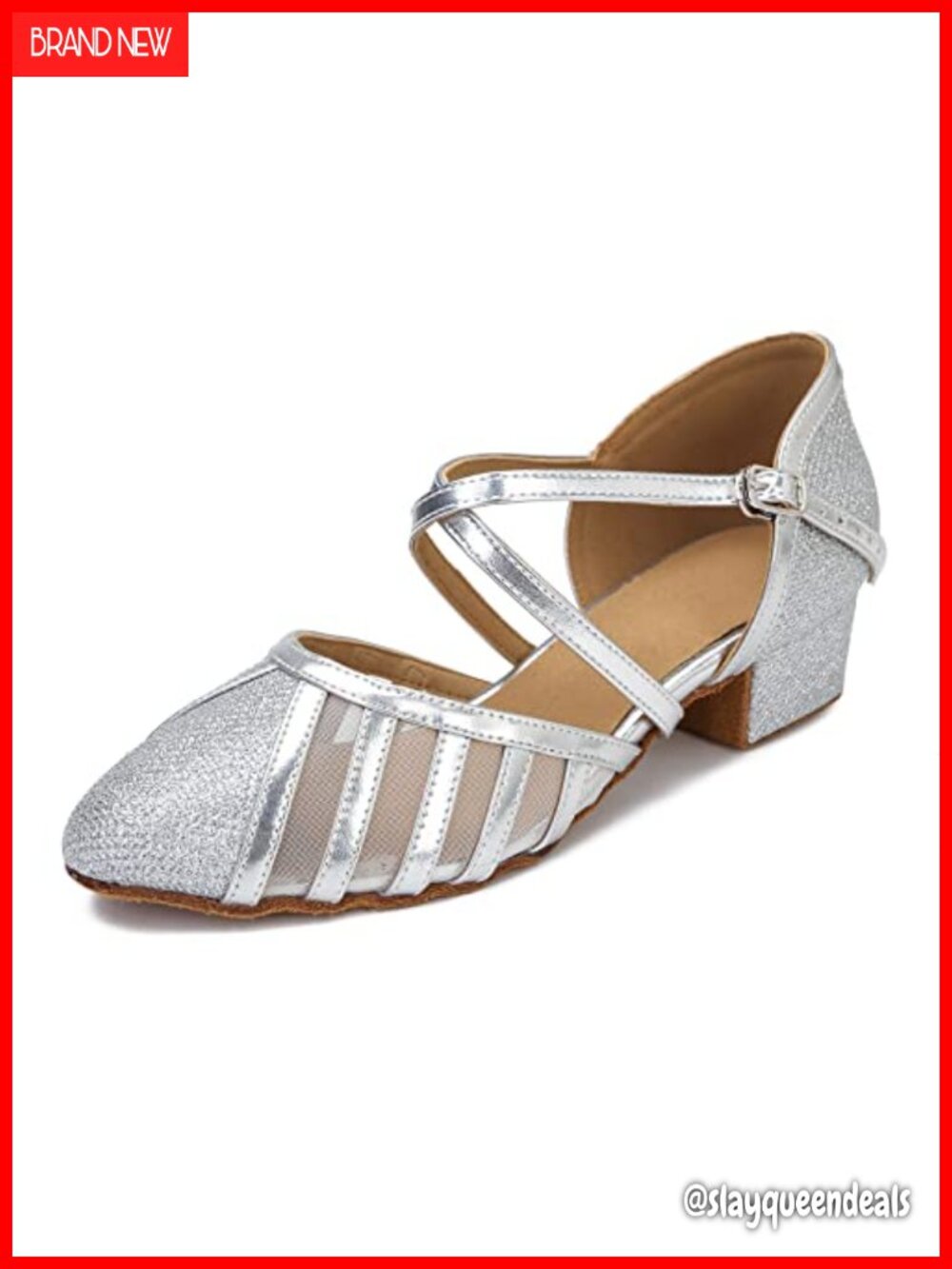 Low Heel Ballroom Latin Salsa Wedding Practice Dancing Shoes, Closed Toe, 1.5in
